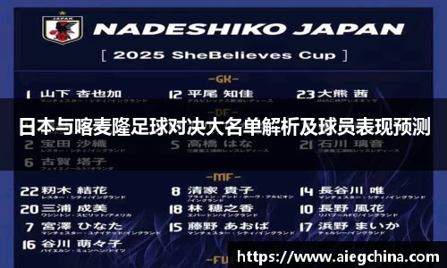 日本与喀麦隆足球对决大名单解析及球员表现预测